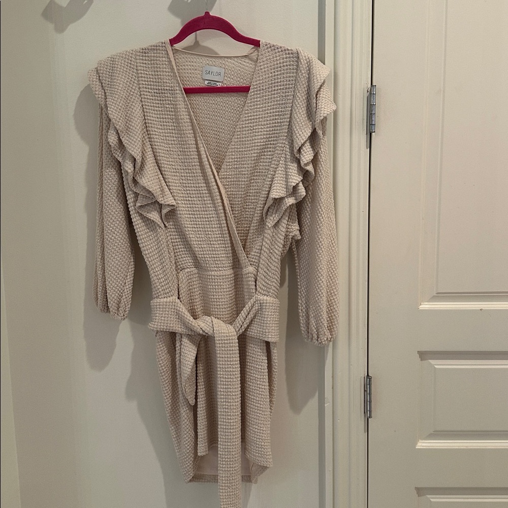 SAYLOR Cream Textured Knit Dress